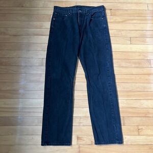Levis 505 Regular Fit Mens Jeans Black Straight Leg Denim W36 L34 Actual 34x32